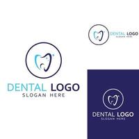 dental logotyp, logotyp för dental hälsa, och logotyp för dental vård. använder sig av en mall illustration vektor design begrepp