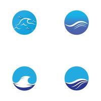 Welle Wasser Strand blaues Wasser Logo vektor