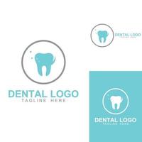 dental logotyp, logotyp för dental hälsa, och logotyp för dental vård. använder sig av en mall illustration vektor design begrepp