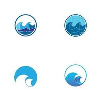 Welle Wasser Strand blaues Wasser Logo vektor