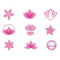 Logos von Blumen, Rosen, Lotusblumen und anderen Blumenarten. durch die Verwendung des Konzepts des Vektordesigns. vektor