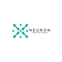 neuronenlogo oder nervenzellenlogo mit konzeptvektorillustrationsschablone. vektor