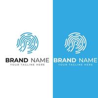 fingeravtryck logotyp, fingeravtryck skanna logotyp för företag kort identitet.logotyp design vektor illustration mallar och ikoner.
