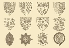 Alte Stil Zeichnung Heraldische Und Emblem Vektoren