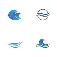 Vinka vatten strand blå vatten logotyp vektor