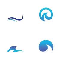 Vinka vatten strand blå vatten logotyp vektor