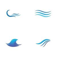 Welle Wasser Strand blaues Wasser Logo vektor