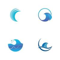 Welle Wasser Strand blaues Wasser Logo vektor