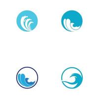 Welle Wasser Strand blaues Wasser Logo vektor