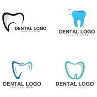 dental logotyp, logotyp för dental hälsa, och logotyp för dental vård. använder sig av en mall illustration vektor design begrepp