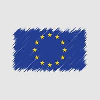 Pinselstriche der europäischen Flagge. Nationalflagge vektor