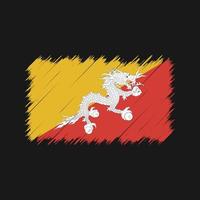 bhutan flagga penseldrag. National flagga vektor