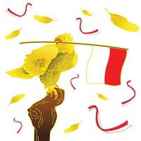 golden garuda feiert den indonesischen unabhängigkeitstag vektor
