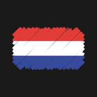 Pinselvektor mit niederländischer Flagge. Nationalflagge vektor