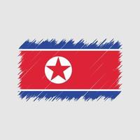 Pinselstriche der Nordkorea-Flagge. Nationalflagge vektor