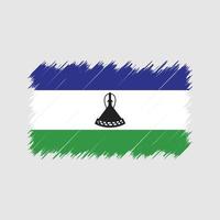 lesotho flagga penseldrag. National flagga vektor