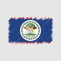 Pinselstriche der Belize-Flagge. Nationalflagge vektor