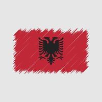 albanische flagge pinselstriche. Nationalflagge vektor