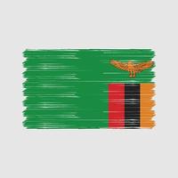 Bürste mit Sambia-Flagge. Nationalflagge vektor