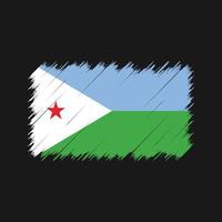 djibouti flaggan penseldrag. National flagga vektor