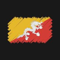 bhutan flagga borste. National flagga vektor