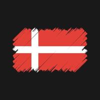 danmarks flagga borste. National flagga vektor