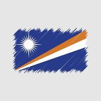 Pinselstriche mit Flagge der Marshallinseln. Nationalflagge vektor