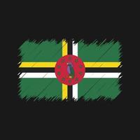 dominica flagga penseldrag. National flagga vektor