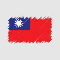 taiwan flag penseldrag. National flagga vektor