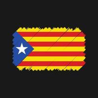 Pinselvektor mit Katalonien-Flagge. Nationalflagge vektor
