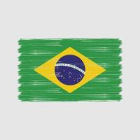 Brasilien flaggborste. National flagga vektor