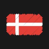 danmark flagga borste vektor. National flagga vektor