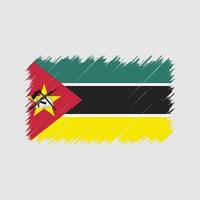 Moçambiques flagga penseldrag. National flagga vektor