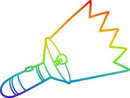 Regenbogen-Gradientenlinie, die alte Cartoon-Fackel zeichnet vektor