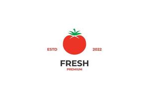 flache frische tomaten logo icon design vektor illustration idee