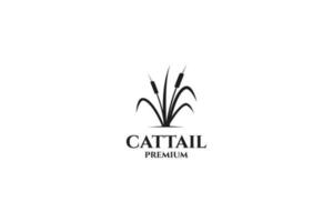 platt cattail gräs logotyp design vektor illustration aning