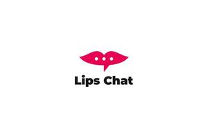flache lippen mund chat logo vektor design illustration idee