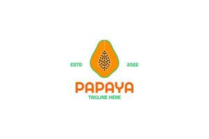 flache Papaya-Logo-Design-Vektor-Illustration-Idee vektor