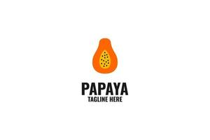 flache Papaya-Logo-Design-Vektor-Illustration-Idee vektor