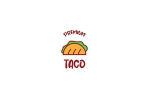 Flache Taco-Food-Logo-Design-Vektor-Illustration-Idee vektor
