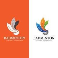 Badminton-Logo-Icon-Vektor, Sportspieler, mit Schläger, Premium-Retro-Konzept vektor