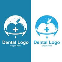 Logo-Vektor für Zahngesundheit, Pflege und Pflege von Zähnen, Design für Siebdruck, Unternehmen, Aufkleber, Hintergrund vektor