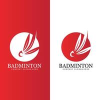 Badminton-Logo-Icon-Vektor, Sportspieler, mit Schläger, Premium-Retro-Konzept vektor