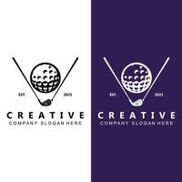 Vektor Icon Logo Golfball, Stock und Golf. Spiele im Freien, Retro-Konzeptillustration