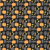 Nahtloses Halloween-Muster. Doodle-Vektor-Halloween-Hintergrund vektor