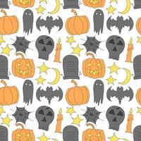 Nahtloses Halloween-Muster. Doodle-Vektor-Halloween-Hintergrund vektor