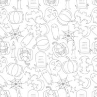 Nahtloses Halloween-Muster. Doodle-Vektor-Halloween-Hintergrund vektor