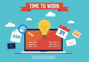 Gratis Time to Work Vector Illustration