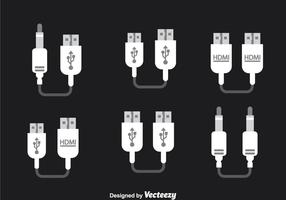 Wire Cable Adapter Ikoner Vector