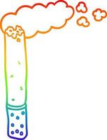 Regenbogen-Gradientenlinie Zeichnung Cartoon-Zigarette vektor